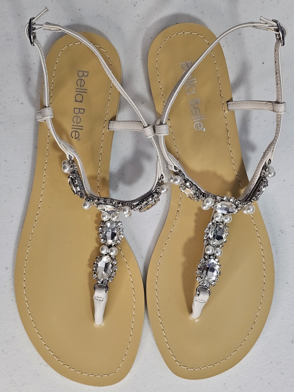 BELLA BELLE Hera Boho Chic Bride Embellished T-Strap Sandal